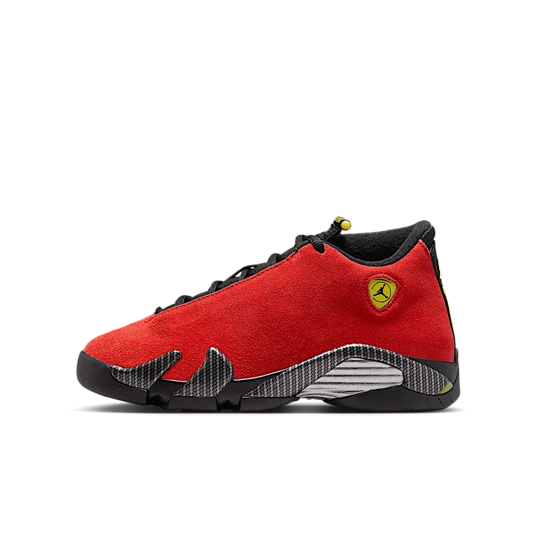 Overkicks - Air Jordan 14 Retro Ferrari (2025) (GS) (IF5016-600) - vista lateral