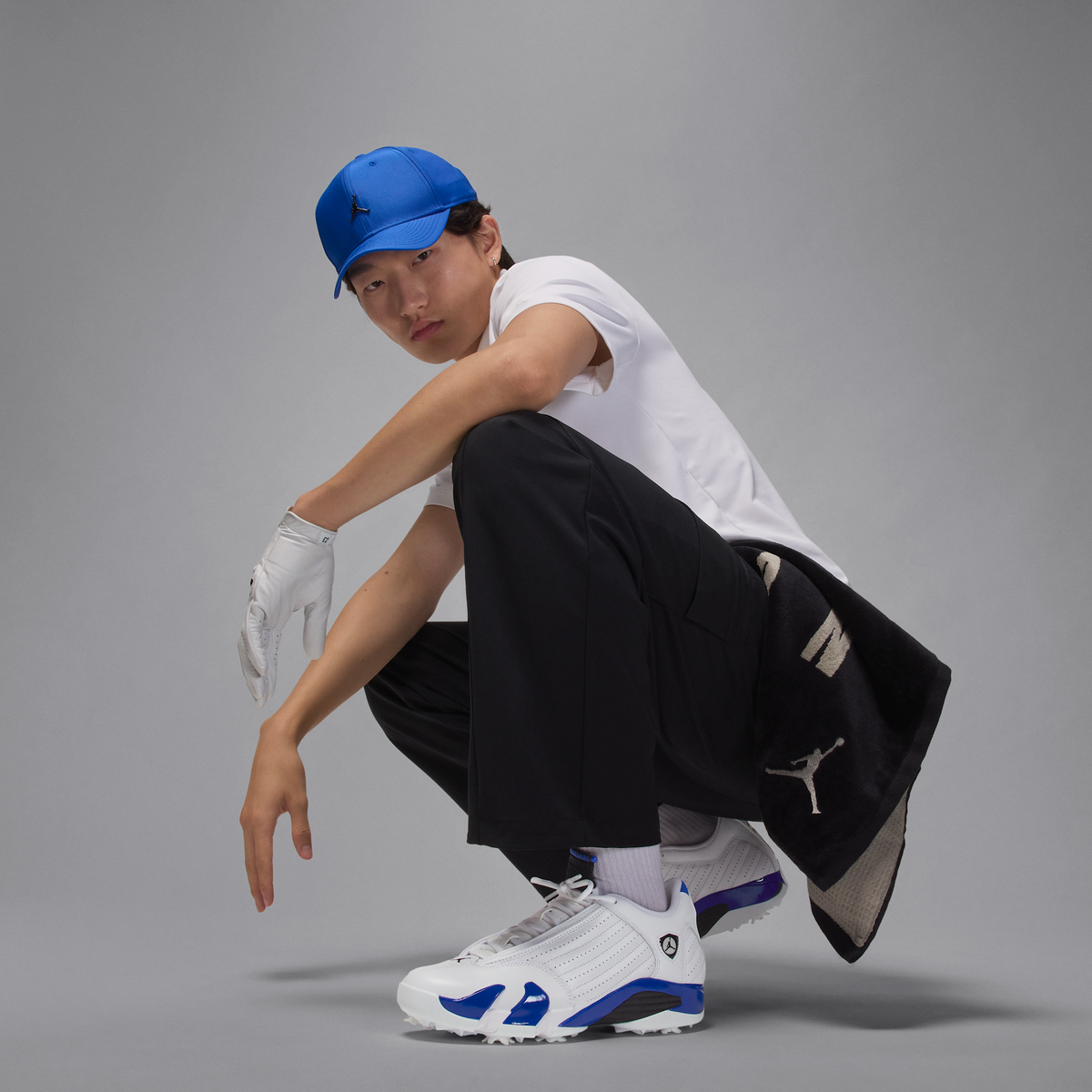 Overkicks - Air Jordan 14 Retro Golf White Hyper Royal (HJ7710-101) - detalle