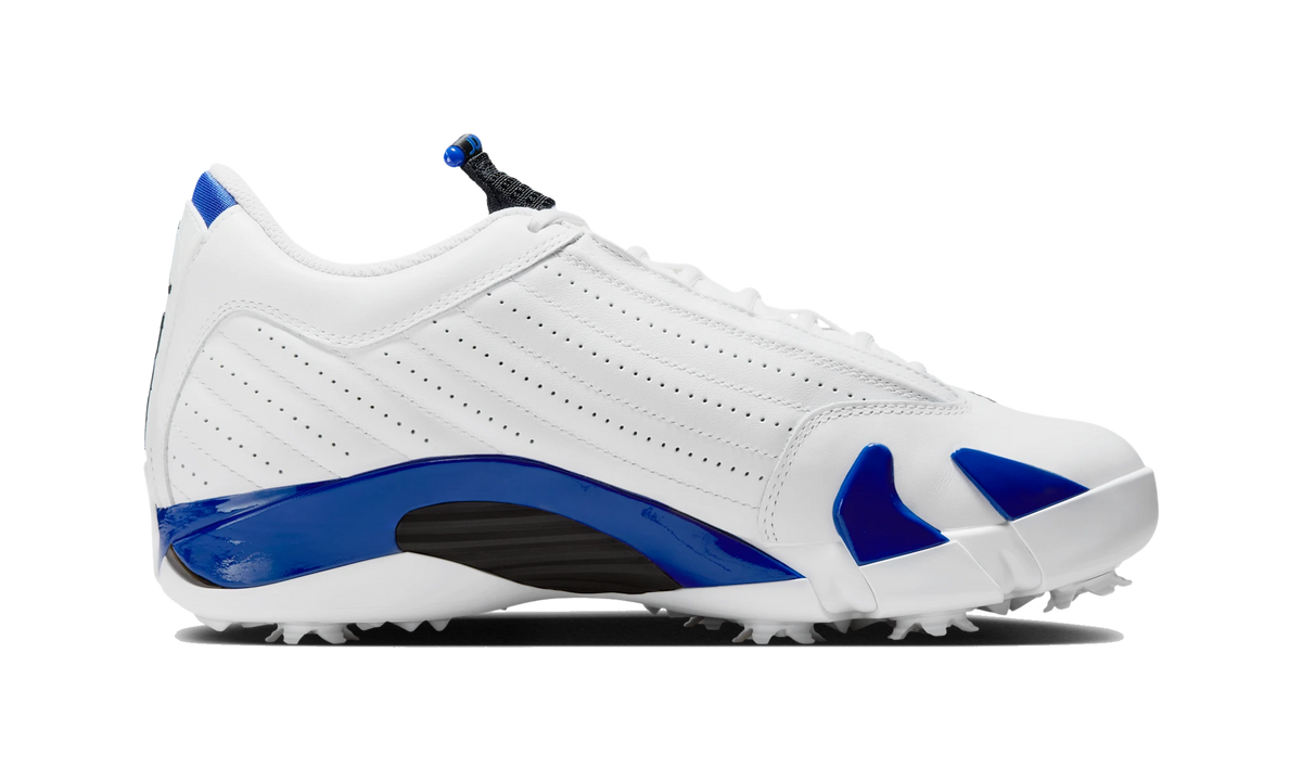 Overkicks - Air Jordan 14 Retro Golf White Hyper Royal (HJ7710-101) - detalle suela