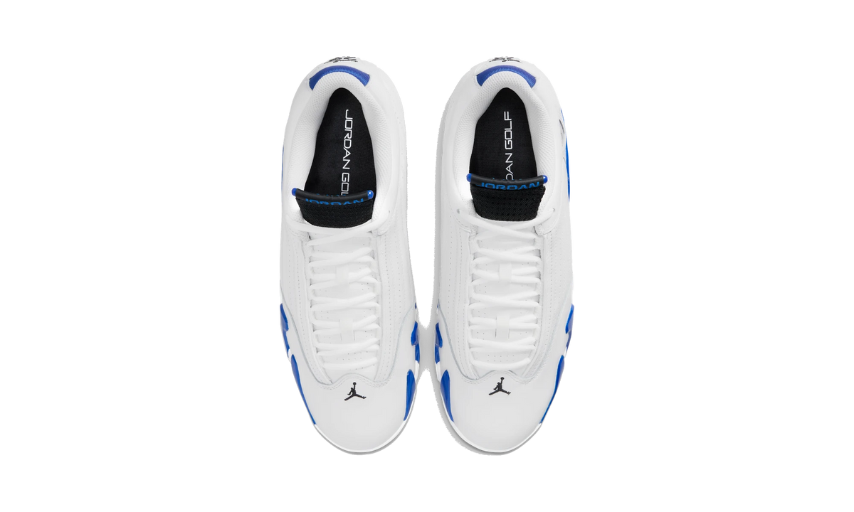 Overkicks - Air Jordan 14 Retro Golf White Hyper Royal (HJ7710-101) - vista superior
