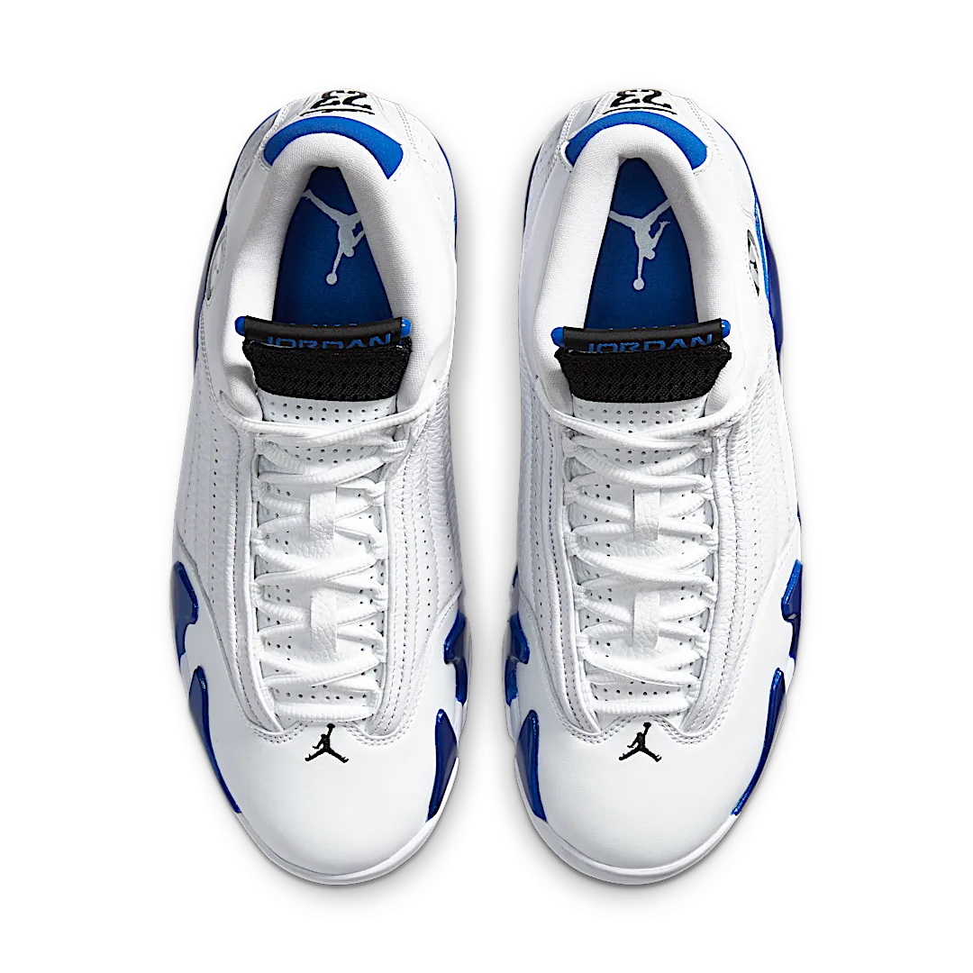 Overkicks - Air Jordan 14 Retro White Hyper Royal (487471-104) - par completo