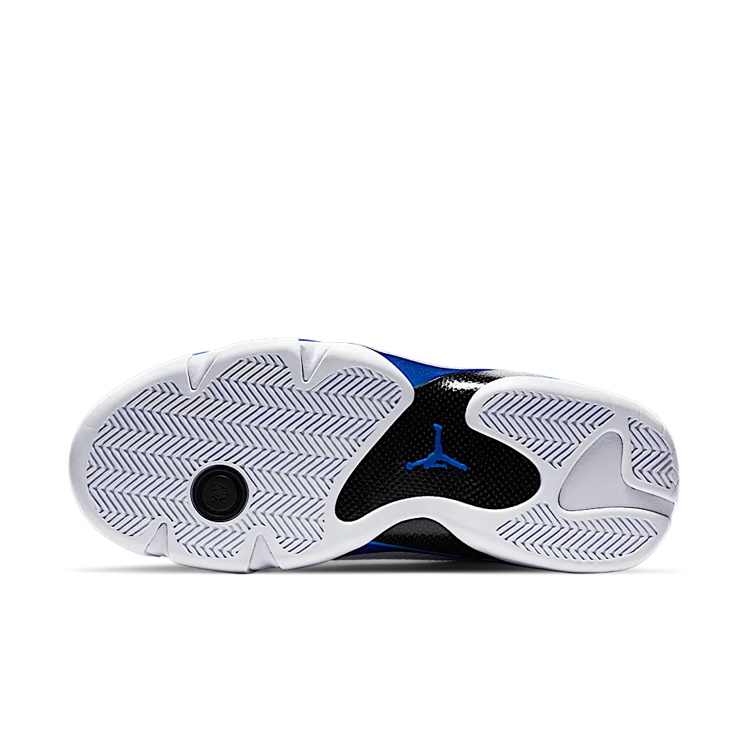 Overkicks - Air Jordan 14 Retro White Hyper Royal (487471-104) - detalle suela