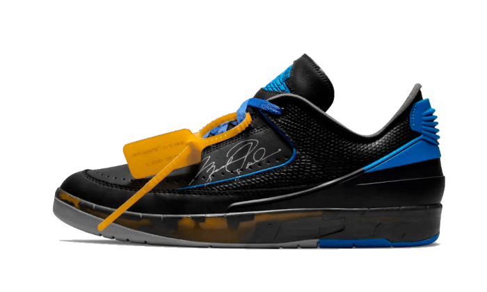Overkicks - Air Jordan 2 Retro Low SP Off-White Black Blue (DJ4375-004) - vista lateral