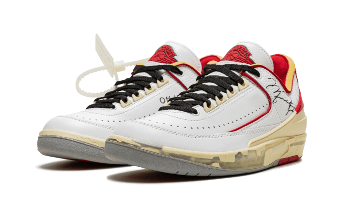 Overkicks - Air Jordan 2 Retro Low SP Off-White White Red (DJ4375-106) - vista trasera