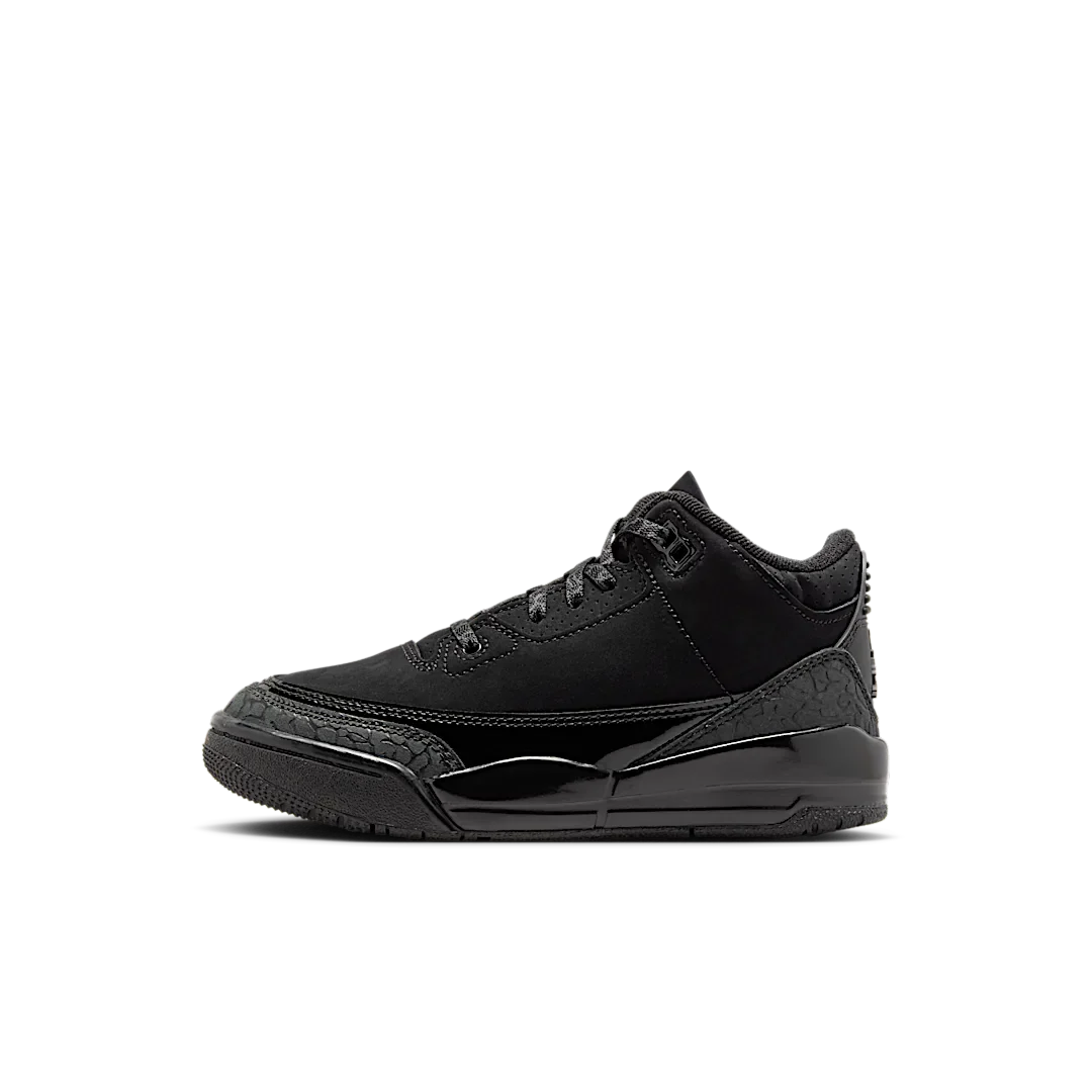 Overkicks - Air Jordan 3 Retro Black Cat (2025) (PS) (DM0966-001) - vista lateral