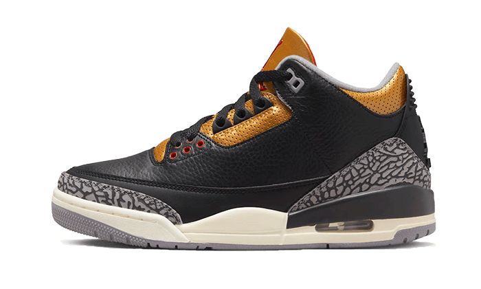 Overkicks - Air Jordan 3 Retro Black Cement Gold (CK9246-067) - vista lateral