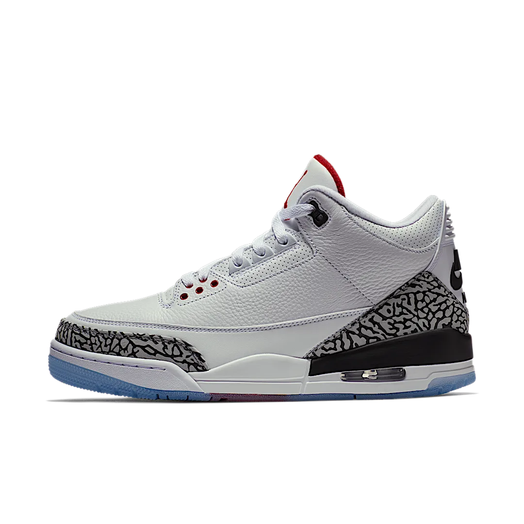 Overkicks - Air Jordan 3 Retro Free Throw Line White Cement (923096-101) - vista lateral