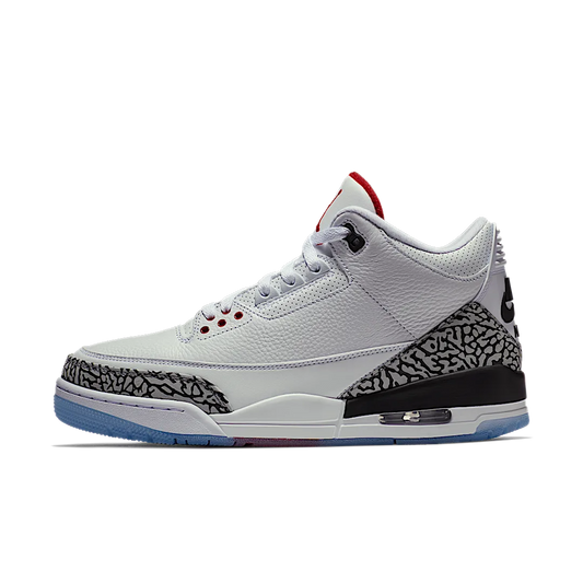 Overkicks - Air Jordan 3 Retro Free Throw Line White Cement (923096-101) - vista lateral