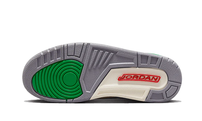 Overkicks - Air Jordan 3 Retro Lucky Green (CK9246-136) - detalle suela