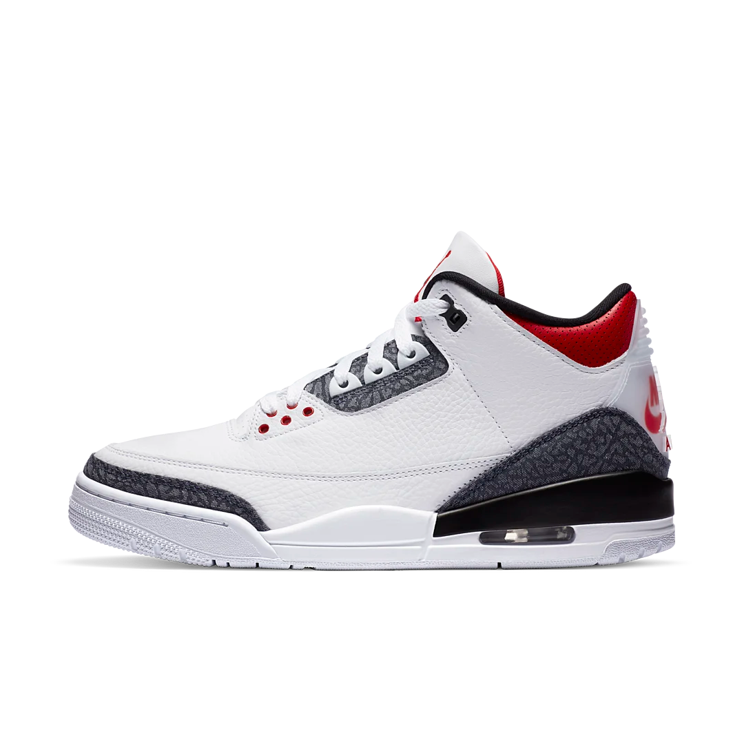 Overkicks - Air Jordan 3 Retro SE Fire Red Denim (2020) (CZ6431-100) - vista lateral