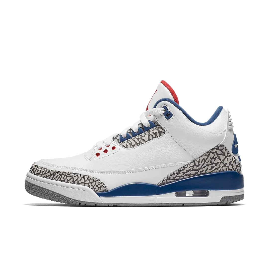 Overkicks - Air Jordan 3 Retro True Blue (2016) (854262-106) - vista lateral