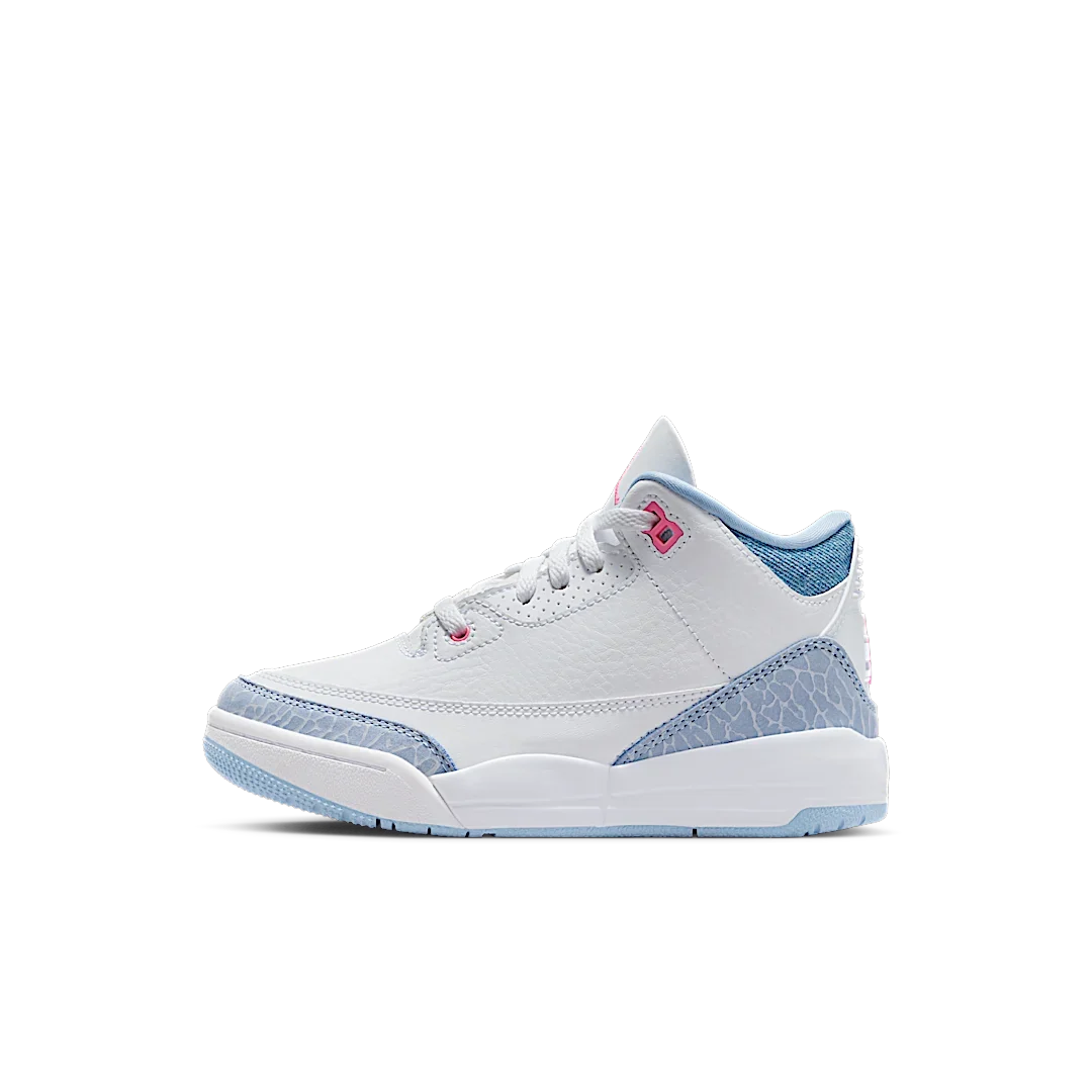 Overkicks - Air Jordan 3 Retro White Cobalt Bliss (PS) (HQ0783-101) - vista lateral