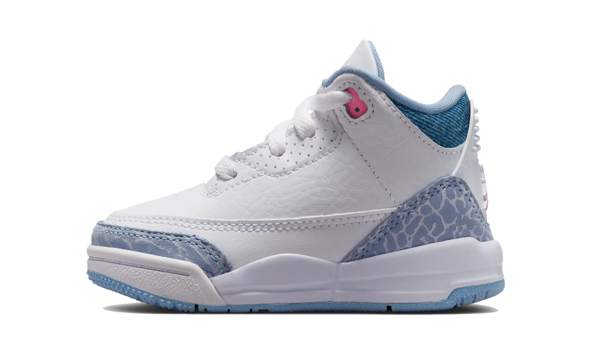 Overkicks - Air Jordan 3 Retro White Cobalt Bliss (TD) (HQ0782-101) - vista lateral