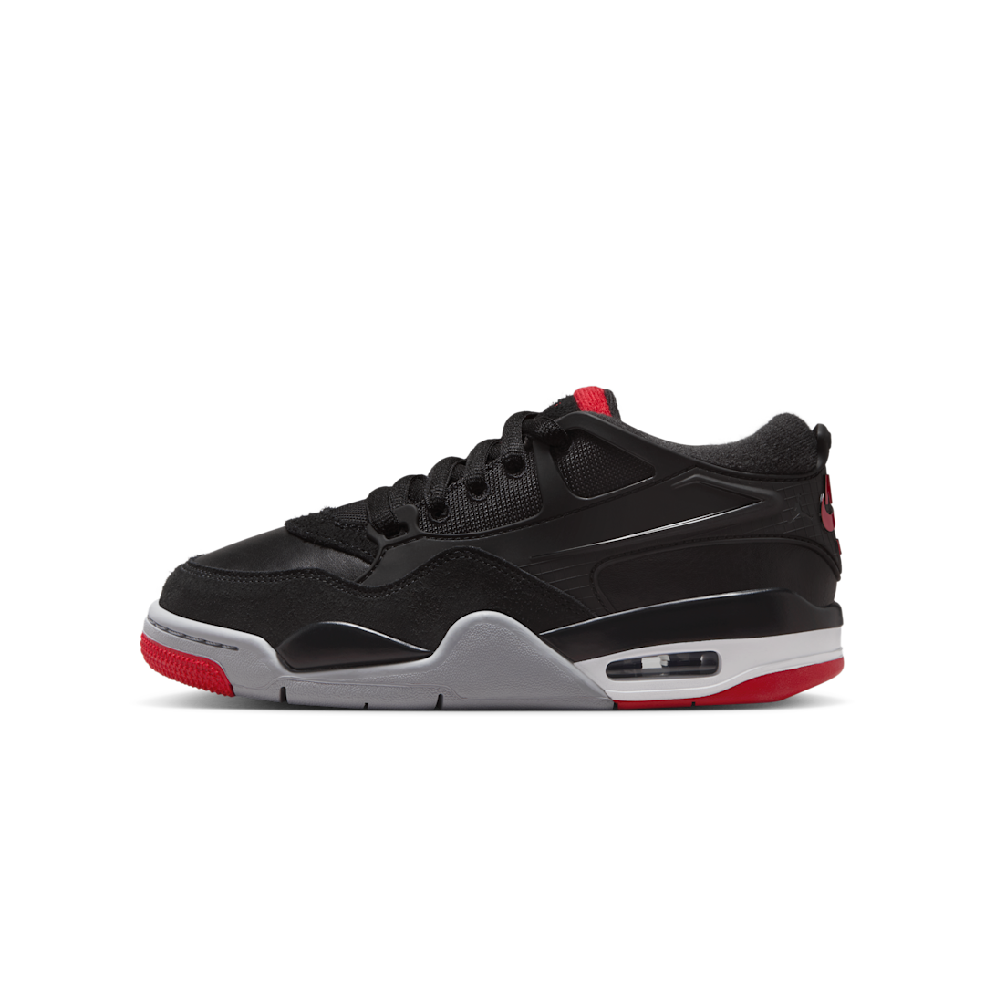 Overkicks - Air Jordan 4 RM Black Cement (GS) (FQ7938-061) - vista lateral