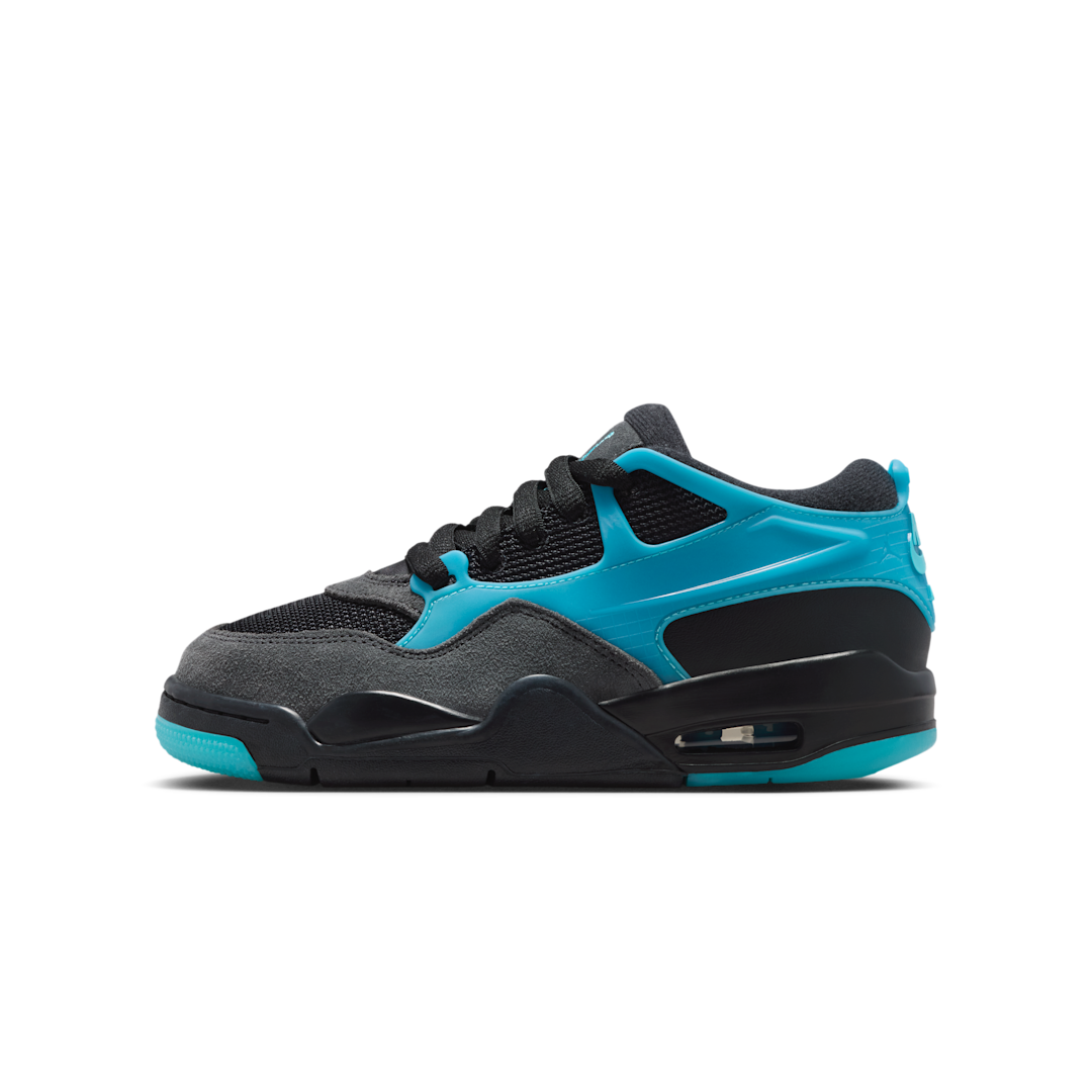 Overkicks - Air Jordan 4 RM Black Gamma Blue (GS) (FQ7938-040) - vista lateral