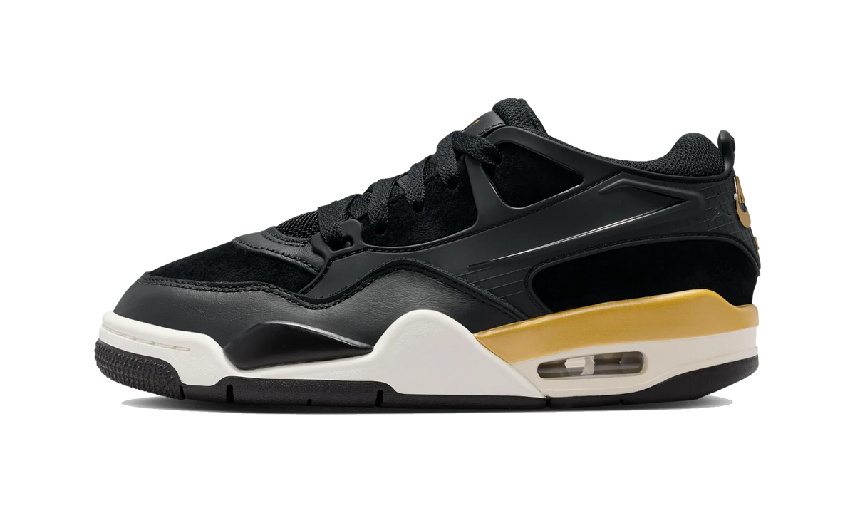 Overkicks - Air Jordan 4 RM Black Metallic Gold (GS) (IM6033-010) - vista lateral