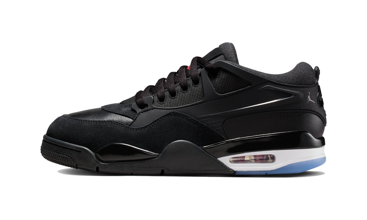 Overkicks - Air Jordan 4 RM Black White Varsity Red (FQ7939-009) - vista lateral