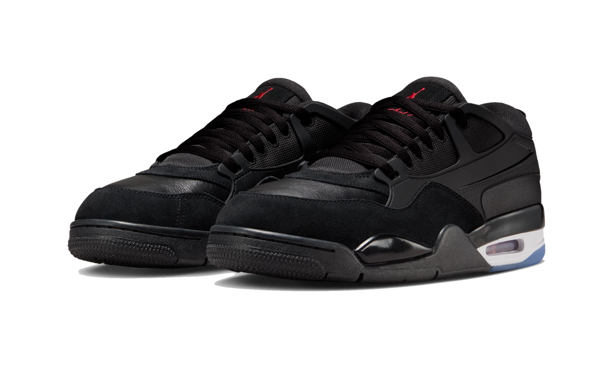 Overkicks - Air Jordan 4 RM Black White Varsity Red (FQ7939-009) - vista trasera