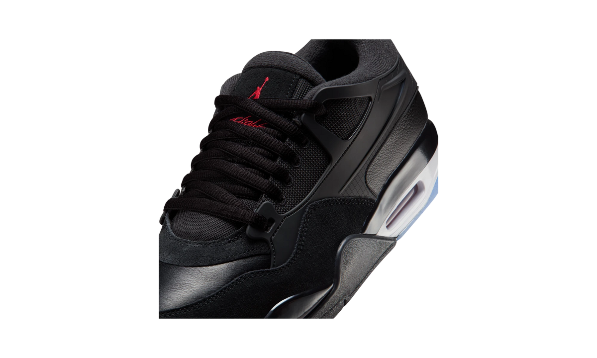 Overkicks - Air Jordan 4 RM Black White Varsity Red (FQ7939-009) - detalle lateral interior