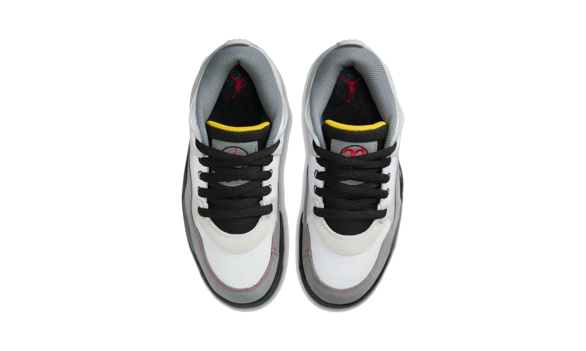 Overkicks - Air Jordan 4 RM Premium White Black Smoke Grey Fire Red (GS) (IB8051-100) - imagen 5