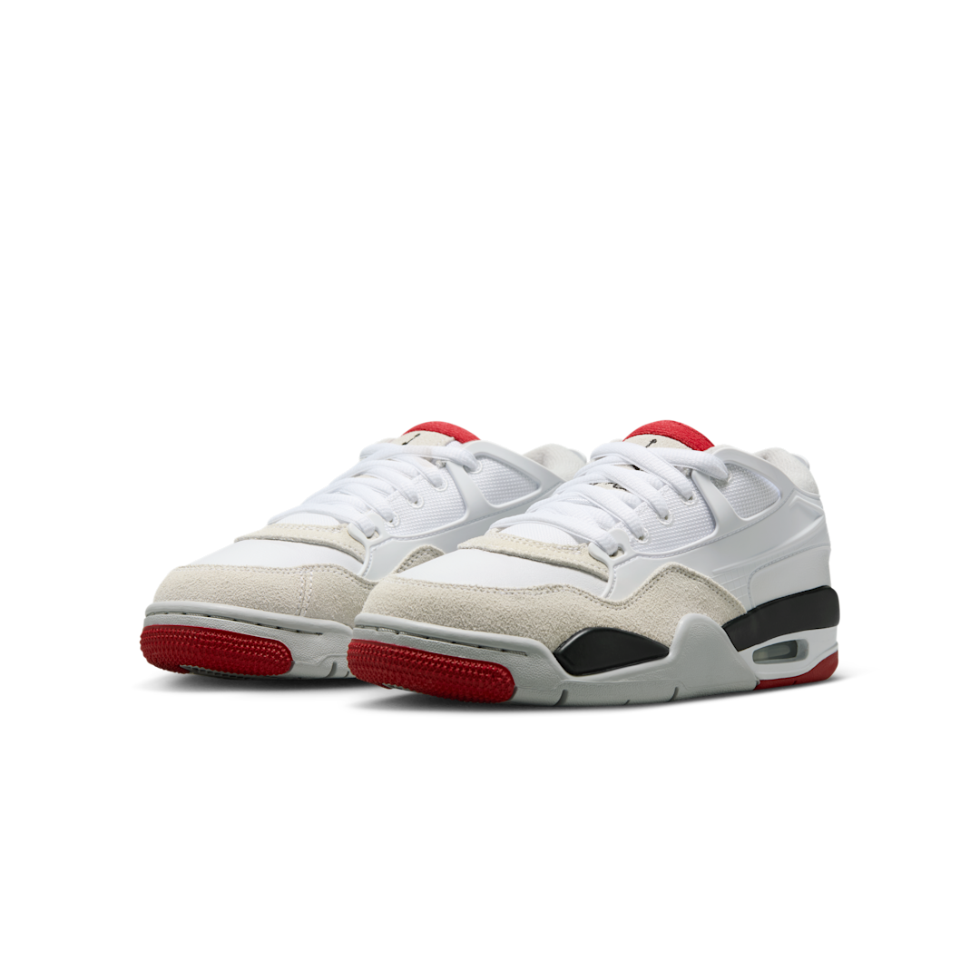 Overkicks - Air Jordan 4 RM White Black Neutral Grey Varsity Red (GS) (FQ7938-102) - imagen 2