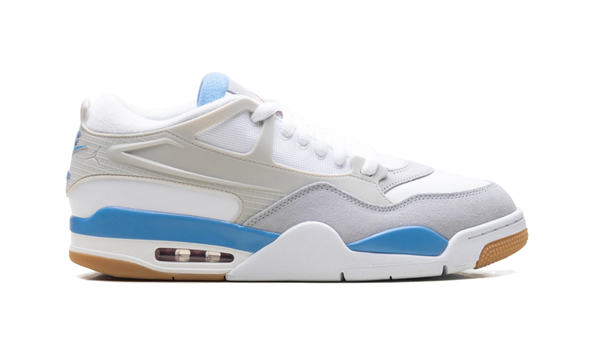 Overkicks - Air Jordan 4 RM White Legend Blue (FQ7939-104) - detalle talón