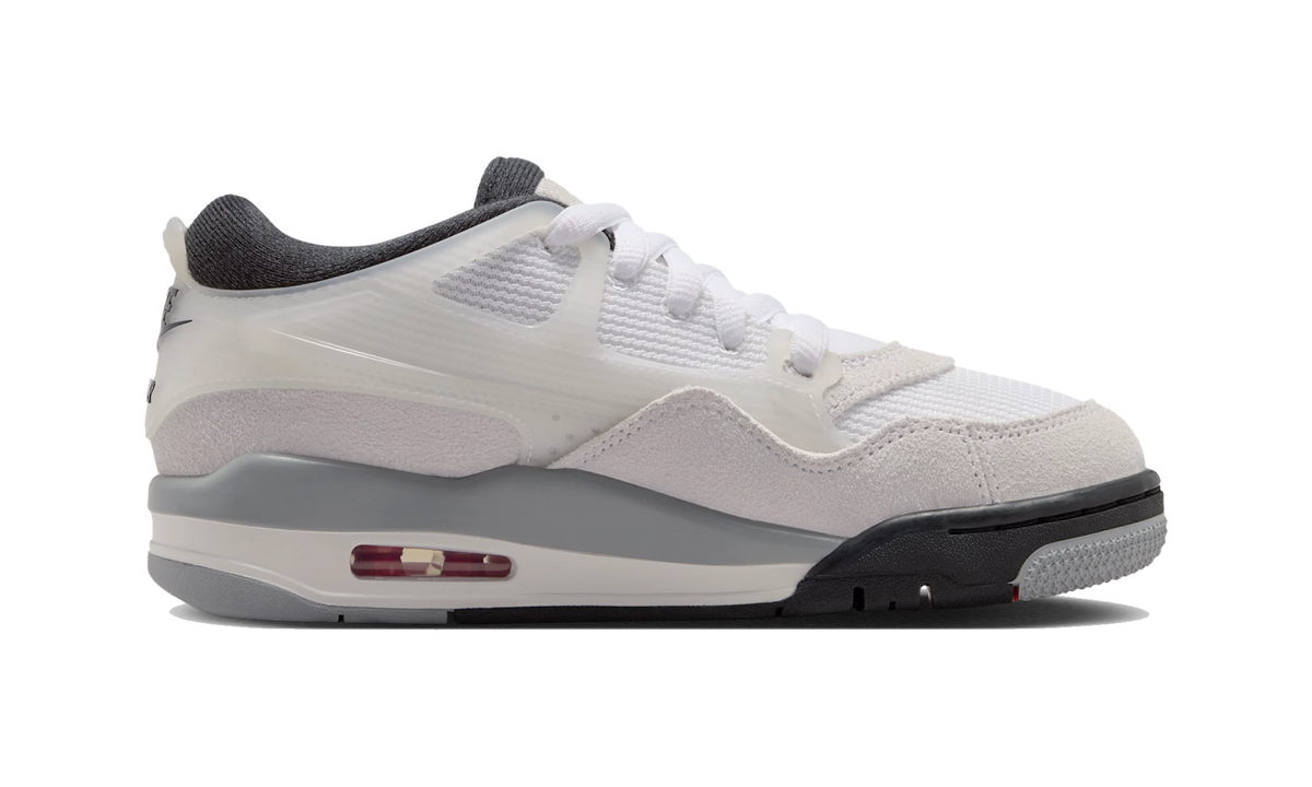 Overkicks - Air Jordan 4 RM White Light Smoke Grey Black (FQ7938-108) - detalle suela
