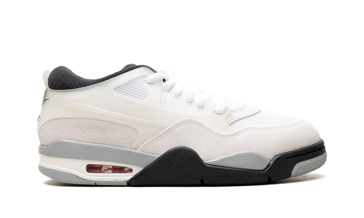 Overkicks - Air Jordan 4 RM White Light Smoke Grey Black (FQ7939-108) - detalle talón