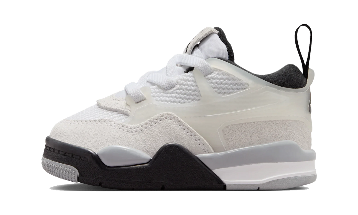 Overkicks - Air Jordan 4 RM White Light Smoke Grey Black (TD) (FQ7937-108) - vista lateral