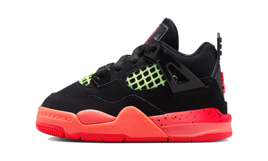 Overkicks - Air Jordan 4 Retro Black Infrared Barely Volt (TD) (II1270-001) - vista lateral