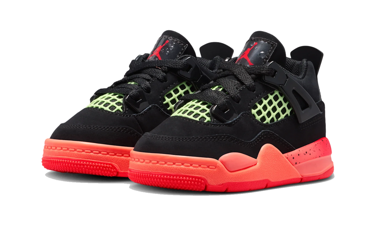 Overkicks - Air Jordan 4 Retro Black Infrared Barely Volt (TD) (II1270-001) - imagen 2