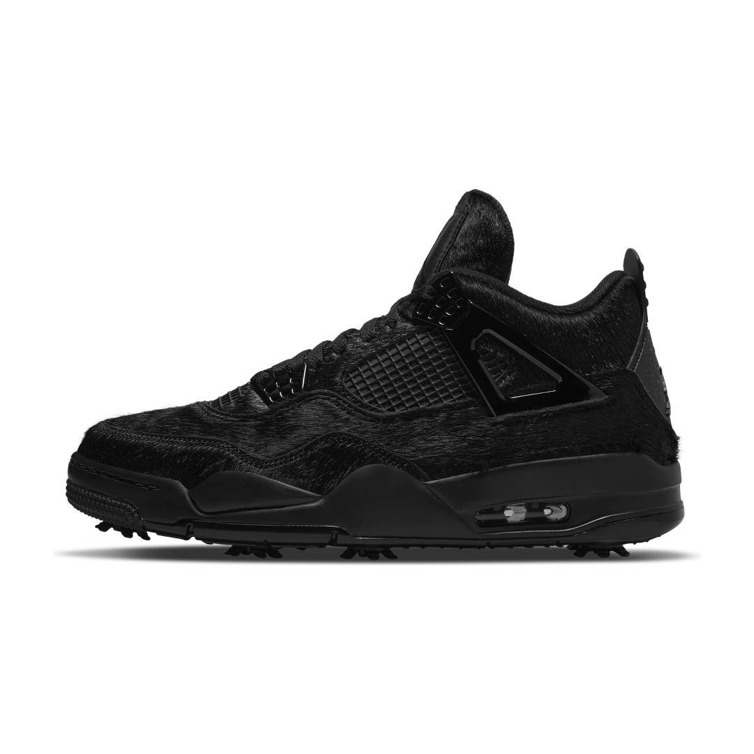Overkicks - Air Jordan 4 Retro Golf Black Cat Pony Hair (CU9981-001) - vista lateral