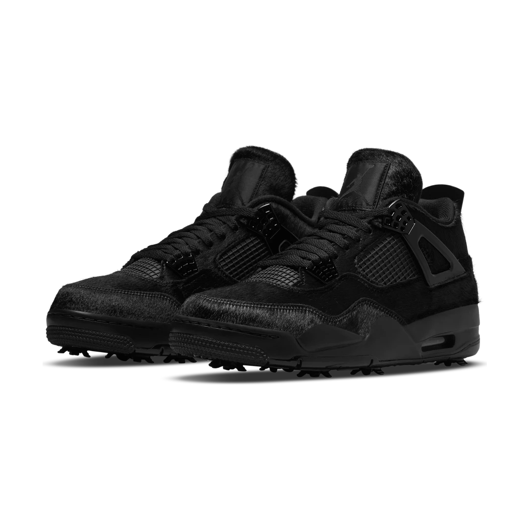 Overkicks - Air Jordan 4 Retro Golf Black Cat Pony Hair (CU9981-001) - vista trasera