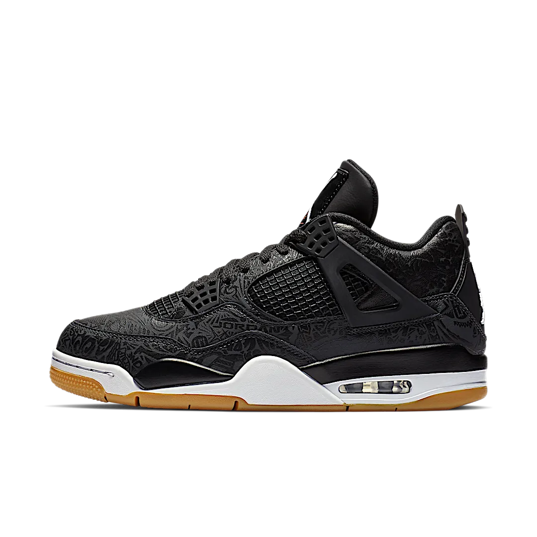 Overkicks - Air Jordan 4 Retro Laser Black Gum (CI1184-001) - vista lateral