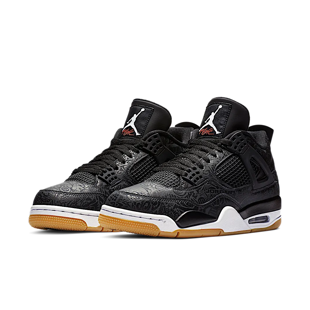 Overkicks - Air Jordan 4 Retro Laser Black Gum (CI1184-001) - vista trasera