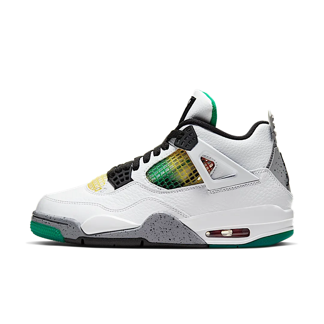 Overkicks - Air Jordan 4 Retro Lucid Green Rasta (AQ9129-100) - vista lateral
