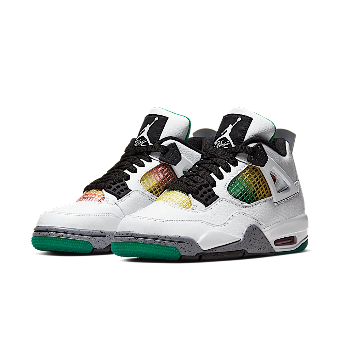 Overkicks - Air Jordan 4 Retro Lucid Green Rasta (AQ9129-100) - vista trasera