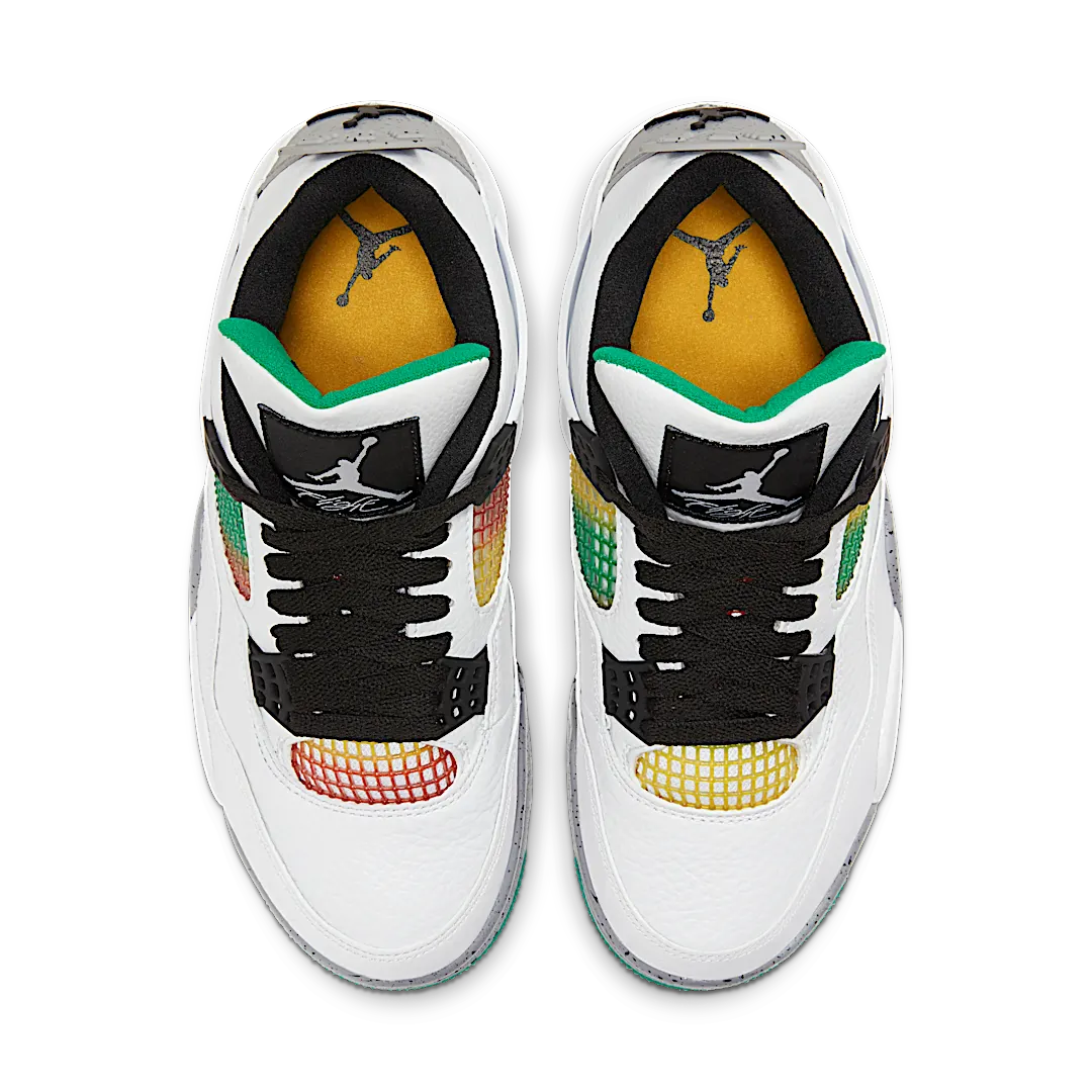 Overkicks - Air Jordan 4 Retro Lucid Green Rasta (AQ9129-100) - par completo