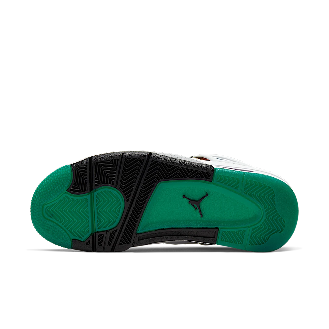 Overkicks - Air Jordan 4 Retro Lucid Green Rasta (AQ9129-100) - detalle suela