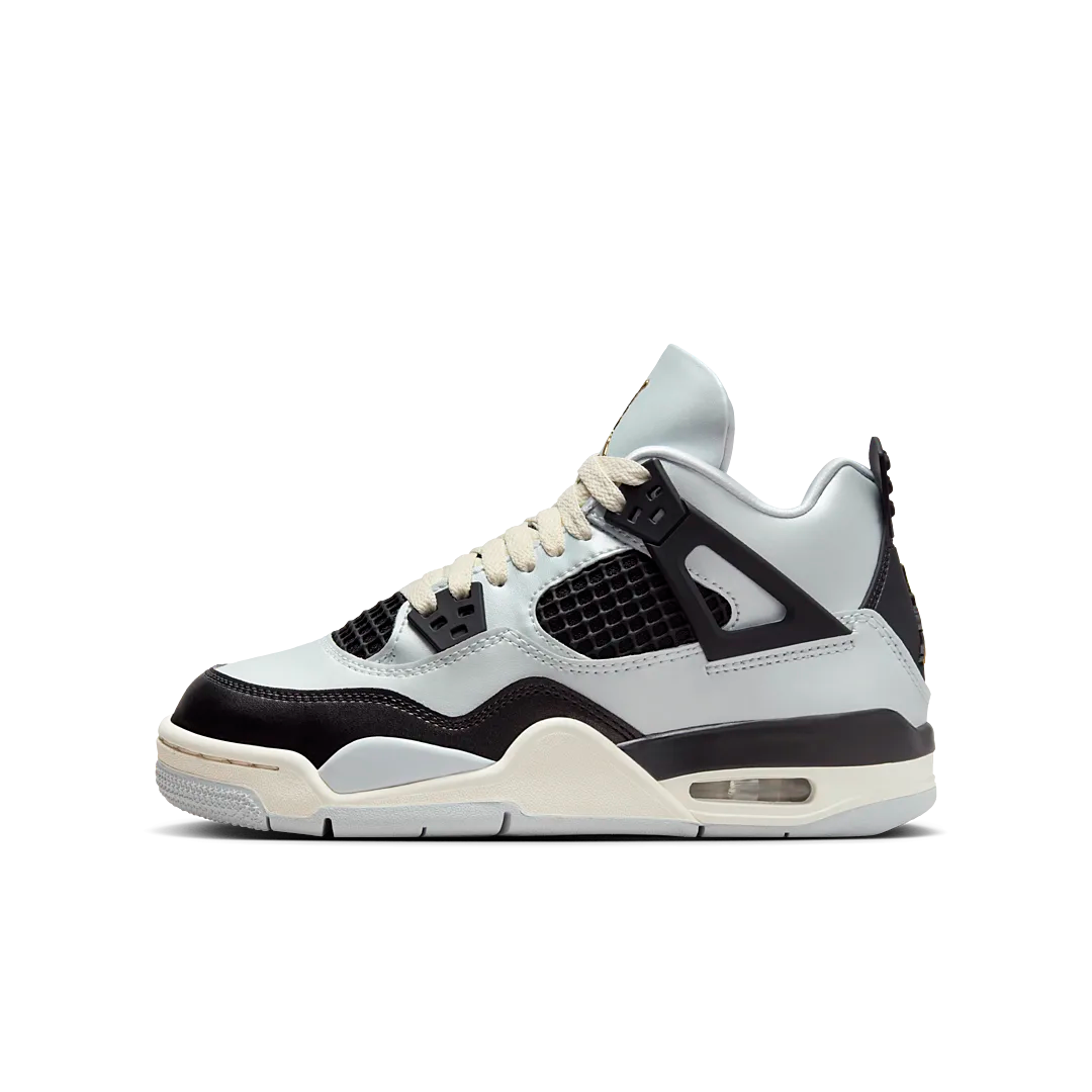 Overkicks - Air Jordan 4 Retro Platinum Gold (GS) (FZ8585-070) - vista lateral