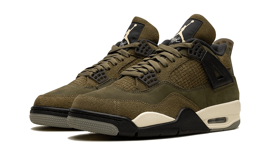 Overkicks - Air Jordan 4 Retro SE Craft Medium Olive (FB9927-200 / FB9928-200) - vista trasera