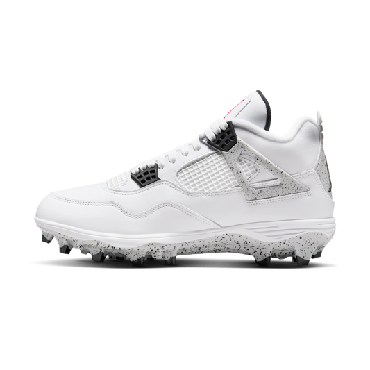 Overkicks - Air Jordan 4 Retro TD Cleat White Cement (HQ0207-106) - vista lateral