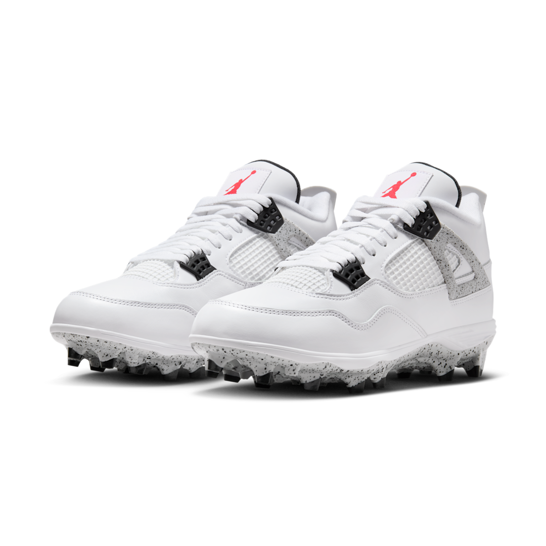 Overkicks - Air Jordan 4 Retro TD Cleat White Cement (HQ0207-106) - vista trasera
