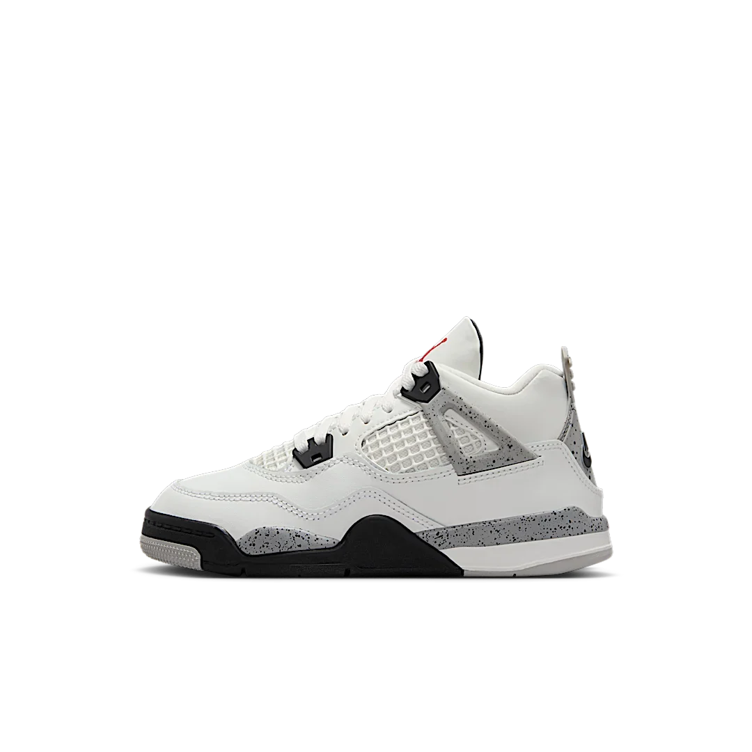 Overkicks - Air Jordan 4 Retro White Cement (2025) (PS) (IB4388-100) - vista lateral