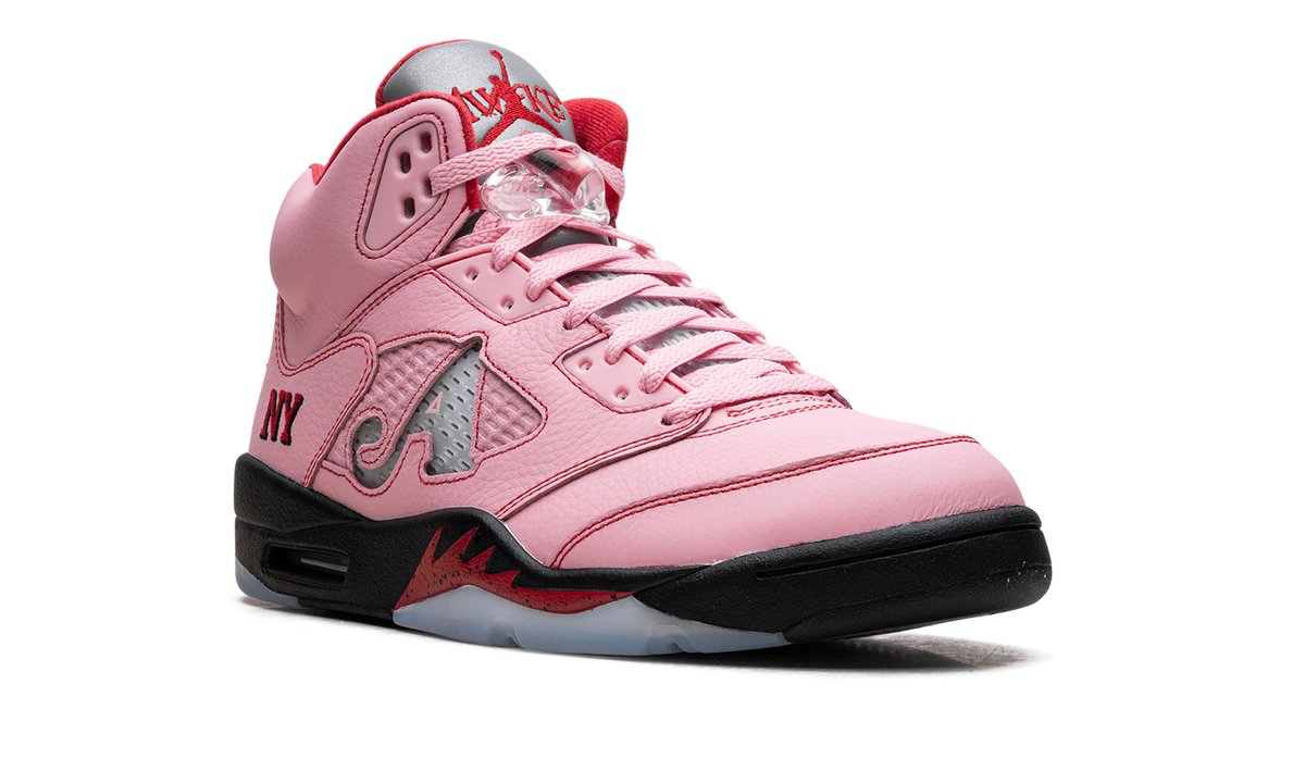 Overkicks - Air Jordan 5 Retro Awake NY Arctic Pink (DV4982-600) - detalle lengüeta