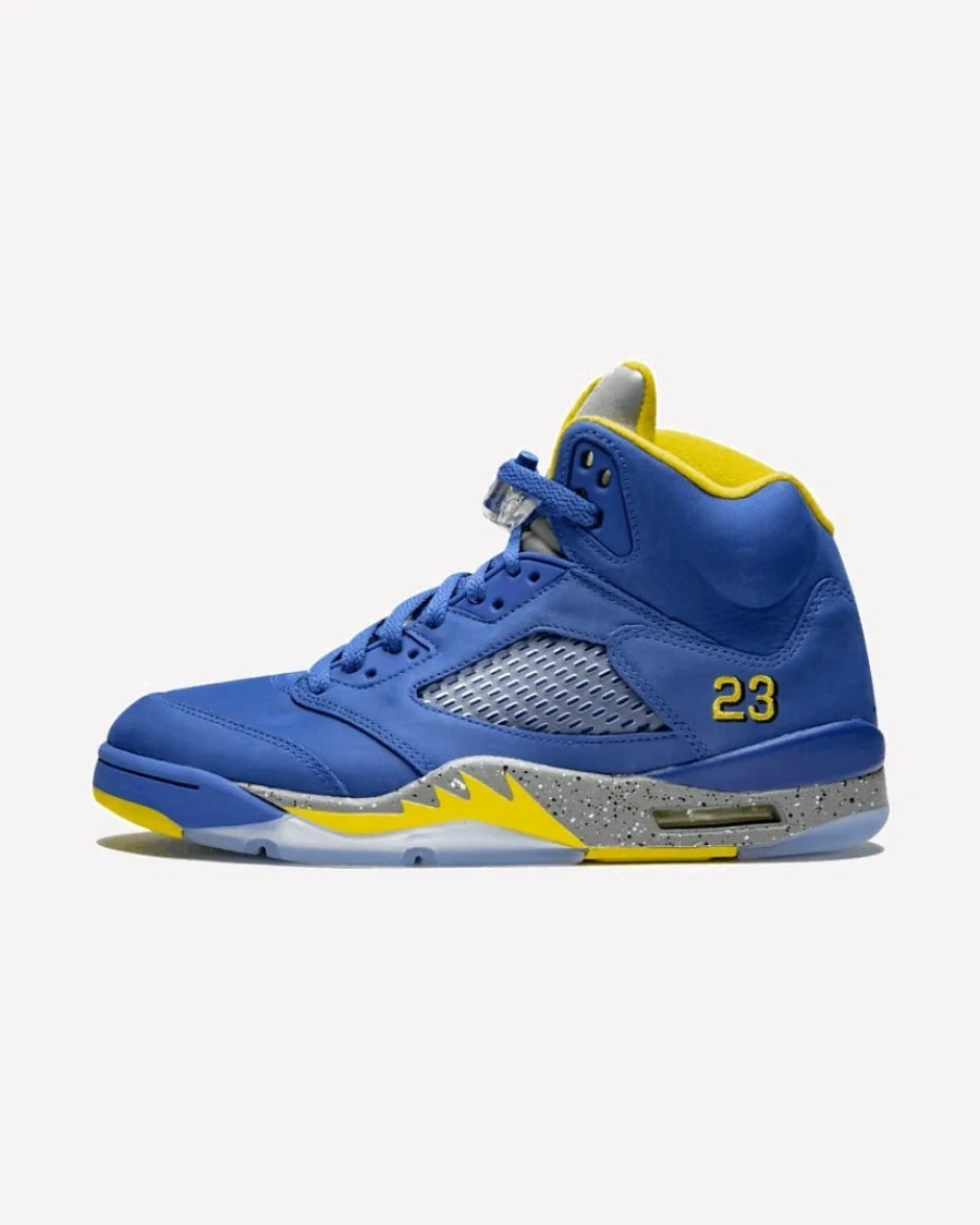 Overkicks - Air Jordan 5 Retro JSP Laney Varsity Royal (CD2720-400) - vista lateral