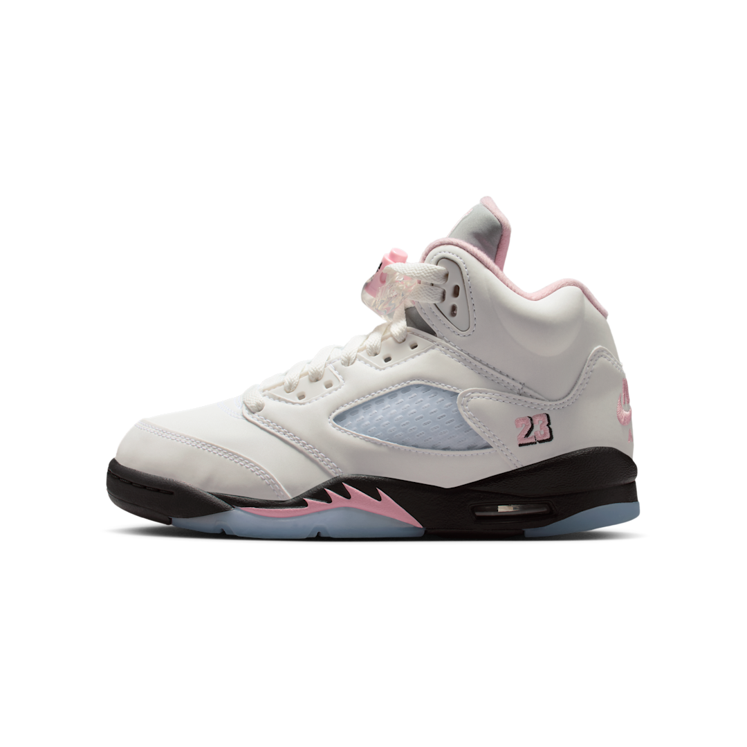 Overkicks - Air Jordan 5 Retro Medium Soft Pink (GS) (HQ7980-102) - vista lateral