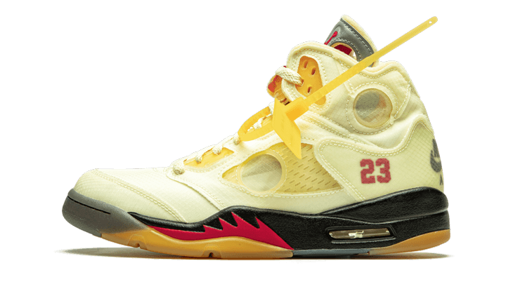 Overkicks - Air Jordan 5 Retro Off-White Sail (DH8565-100) - vista lateral