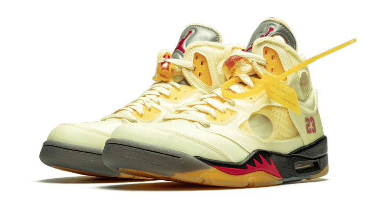 Overkicks - Air Jordan 5 Retro Off-White Sail (DH8565-100) - vista trasera