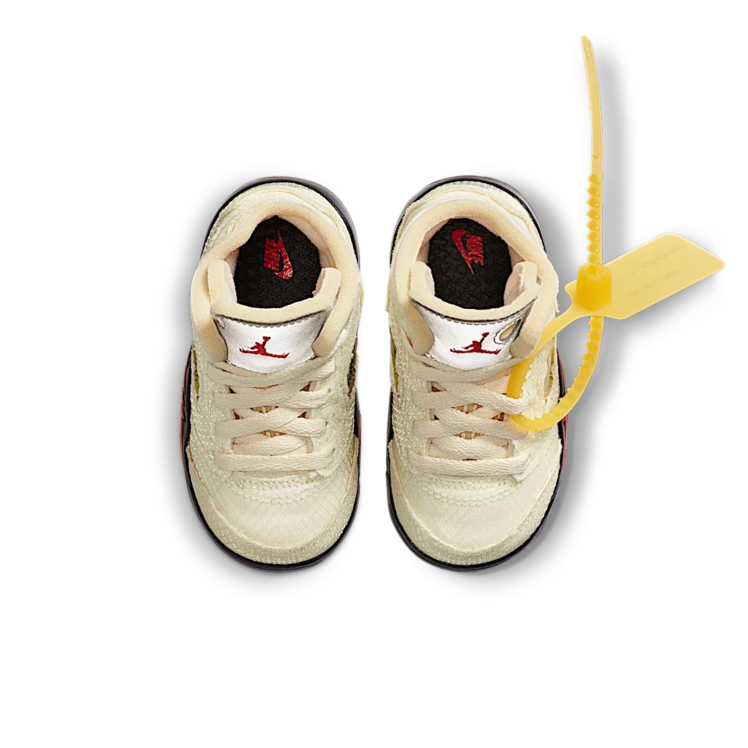 Overkicks - Air Jordan 5 Retro Off-White Sail (TD) (CV4828-100) - imagen 3